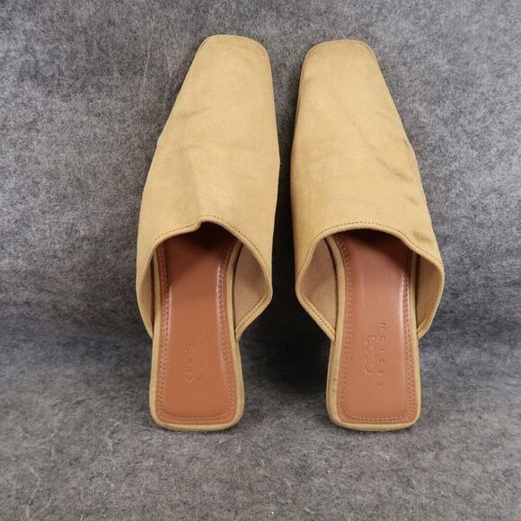 Asos Design Shoes Womens 6 Mule Flats Slip On Casual Classic Square Toe Beige - Picture 7 of 13